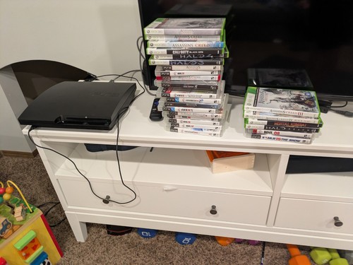 Ps3 slim 160gb black with - with,